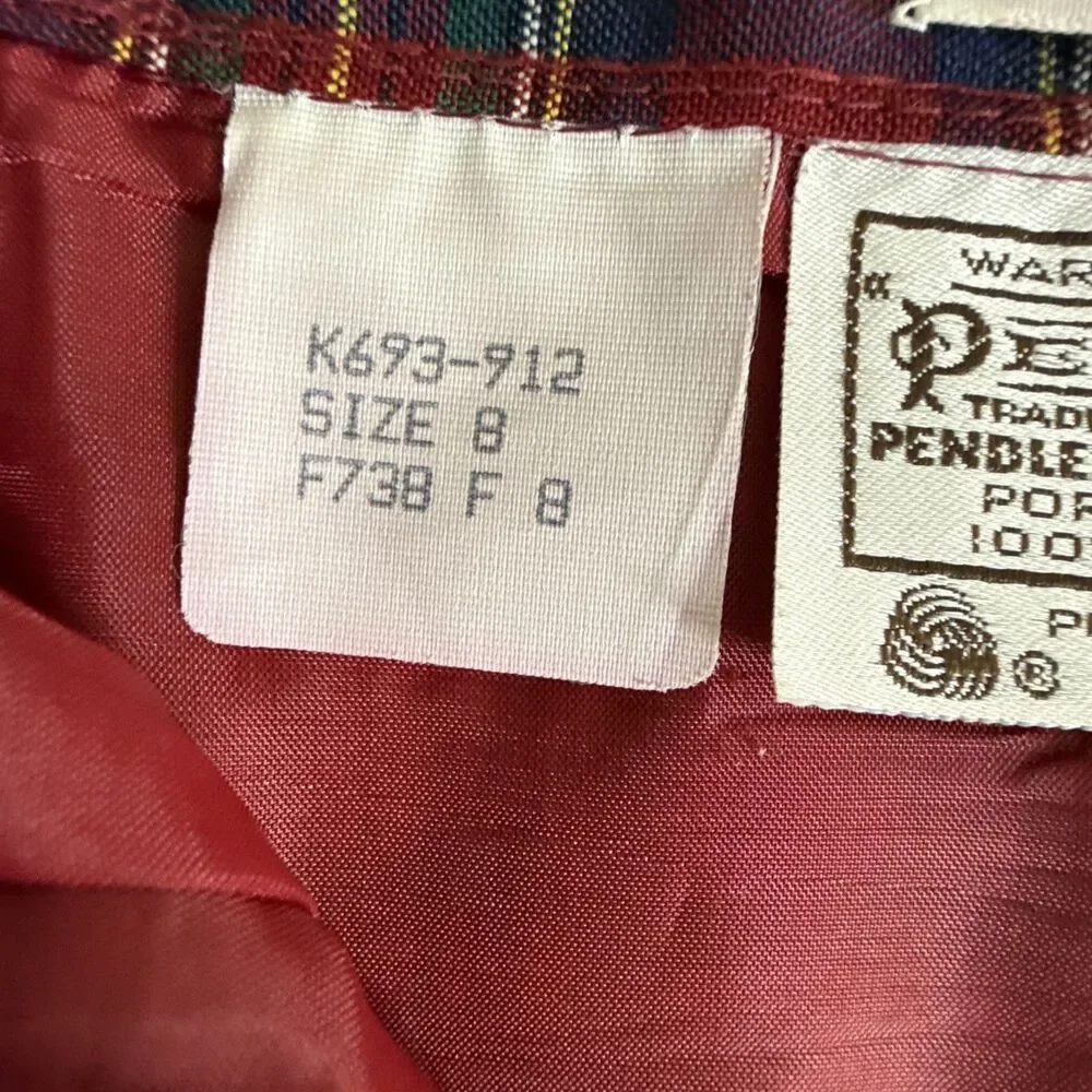 Pendleton Skirt sz 8 Red Plaid Wool Authentic Royal Stewart Tartan Midi Pencil